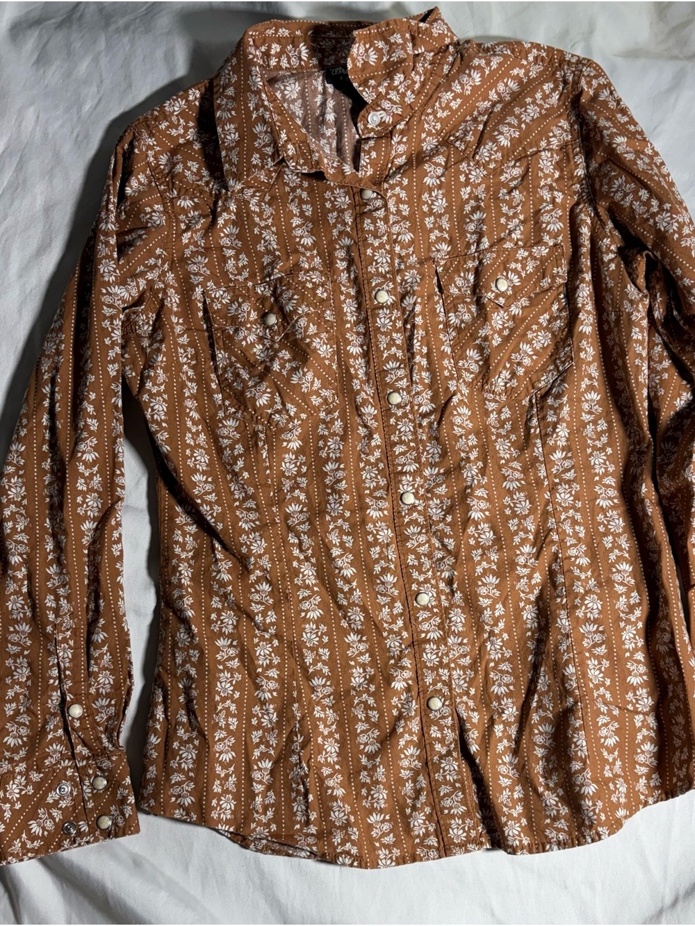 Wrangler Brown Floral Print Button-Down Shirt